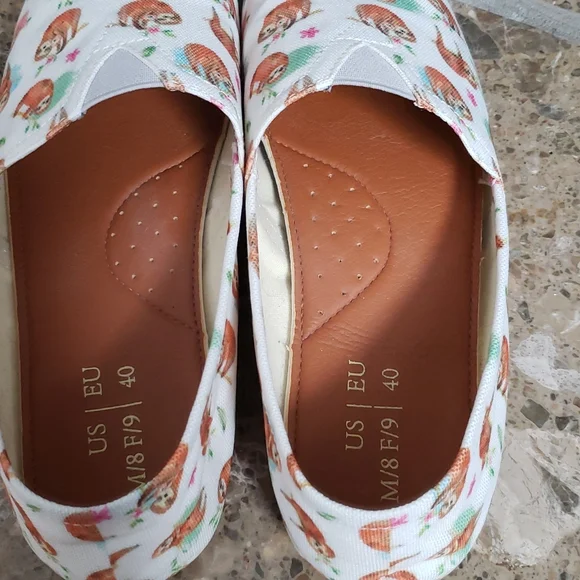 Sloth Print Slip on Canvas Shoes - Picture 2 of 3